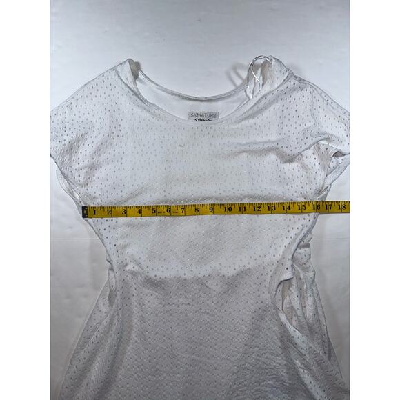 Signature By Robbie Bee Women's Small White Faux-Wrap Eyelet Sleeveless Dress - Picture 4 of 6